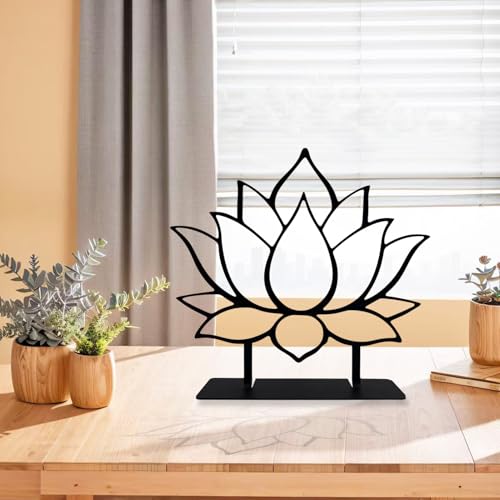 Metal Lotus Flower Tabletop Decor, Lotus Abstract Table Decor, Meditation Accessories, Zen Flower Art, Flower Center Pieces Decoration for Table, Spiritual Gifts