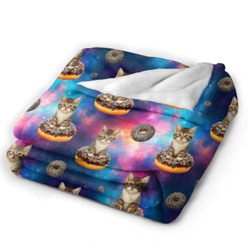 Adult Women Men Extra Soft Blankets, Space Doughnut Donut Cats Warm Throw Blanket Large Throw Wearable Cuddle, Camping Blanket - color: Pattern 12, size: 50x60inch-teens