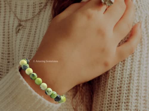 Amazing Gemstone Crystal Bracelet for Women Men's Gifts - Protection Healing Crystal Bracelet - 8mm Gemstone Beaded Stretchable Bracelet Pulseras Para Hombres Mujer Stocking Stuffers Mothers Day Gift (Chrysoprase) - color: Chrysoprase