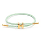 OSIRIDEH2 Bracelet with Adjustable Design Polished H Shape Buckle, Bracelets for Women, 18k Gold-plated Buckle Design Titanium Steel Wire Rope Women's Gift Jewelry - color: light green Gold