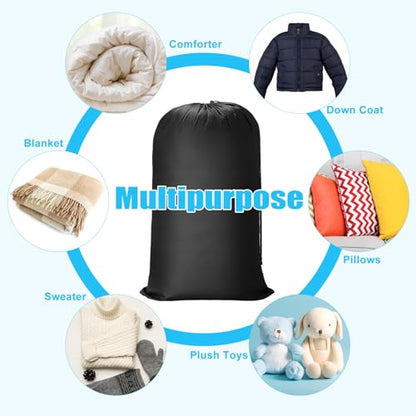 Nuogo 20 Pcs Laundry Bag Washable Travel Laundry Bags with Drawstring Lock Closure Large Heavy Duty for Camping Tent Blankets Dirty Clothes Yarn Fabric Storage, 38 x 24 Inches(Black, Pink) - color: Black, Pink