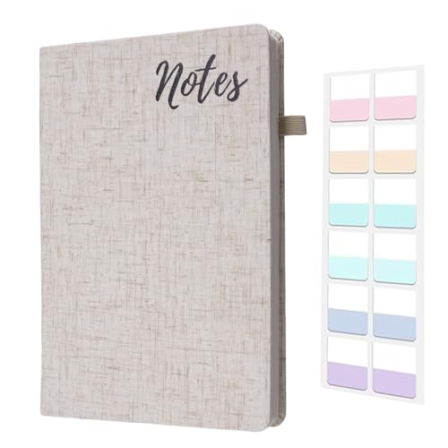 Lined Journal Notebook Linen Hardcover Ruled College Ruled Journals for Writing Note for Women Men Office School - color: Beige