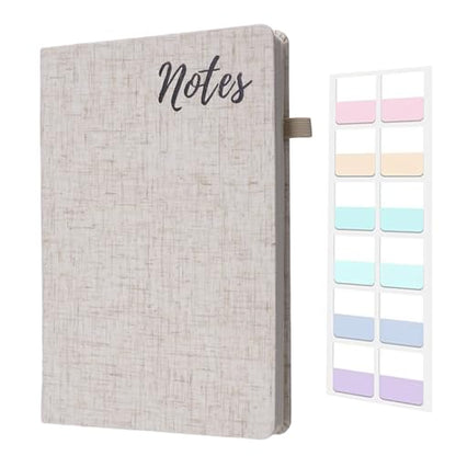 Lined Journal Notebook Linen Hardcover Ruled College Ruled Journals for Writing Note for Women Men Office School - color: Beige