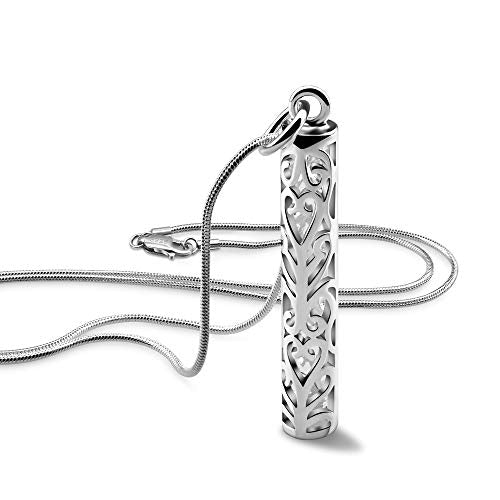 Dankadi Women's 925 Silver Necklace-Bohemian Sterling Silver Patterned Cylindrical Pendant Necklace-100% Original Silver Snake Chain 45-60CM Fine Jewelry - style: Snake chain 20 inch