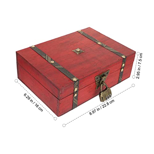 ABOOFAN 1Pc Retro Wooden Sundries Storage Box Bamboo Square Organizer for Desktop Jewelry Cosmetics and Stationery Home Office Use