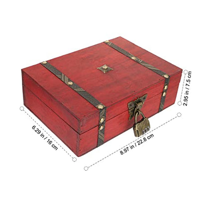 ABOOFAN 1Pc Retro Wooden Sundries Storage Box Bamboo Square Organizer for Desktop Jewelry Cosmetics and Stationery Home Office Use