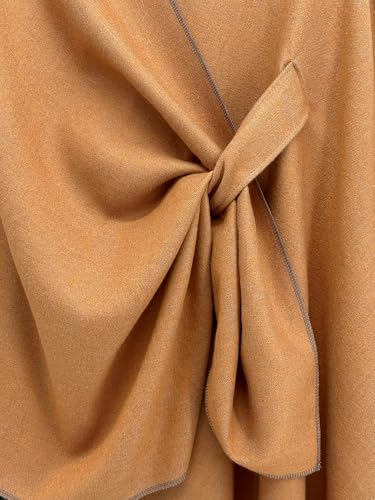 Women's Elegant Shawl Wraps, Soft Open Front Poncho Cape, Reversible Casual Cardigan Shawls for Gift Travel - color: Brown-black