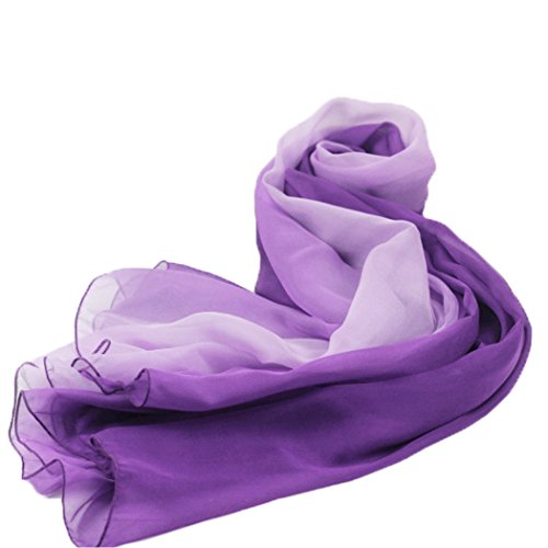 Cotton Silk Scarf Elegant Soft Wraps Color Shade Scarves for Women - color: Purple