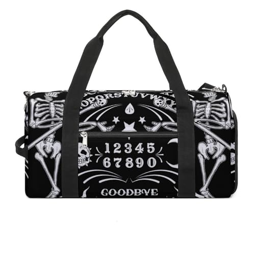 Skull Skeleton Witch Board Tarot Black Art Large Capacity Portable Fitness Bag, Easy to Carry - color: skull Skeleton witch Board Tarot black art