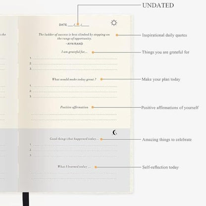 The Gratitude Journal,Self-discipline Noteboo,kMore Happiness, Positivity, Affirmation, Productivity, Mindfulness & Self Care - Compact Punching Schedule Plan Gift For Loved Ones Personal Growth