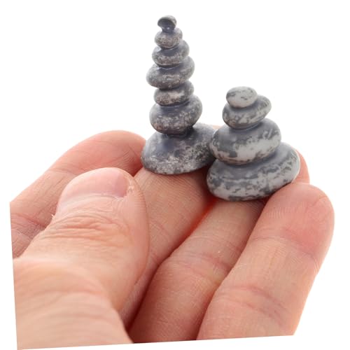 Kisangel 20pcs Zen Balancing Stones Handmade Stacked Rock Statues for Japanese Meditation Garden Decor and Easy to Clean Designs