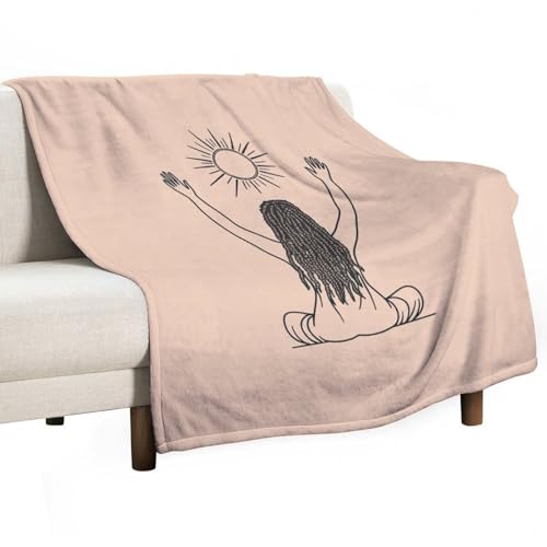 Bohemian Yoga Fantasy Throw Blanket for Couch Bed, Soft Cozy Moon Sun Meditating Sofa Decor Blankets for Women, Men, 30"x40" - color: Bohemian Yoga Fantasy, size: 30"x40"