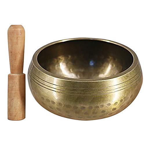 Tibetan Buddhist Singing Bowl Buddha Sound Bowl Musical Instrument for with Stick Yoga Home Decoration(80MM) - size: 80MM