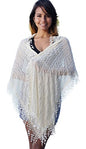 Cindy and Wendy Lightweight Soft Leaf Lace Fringes Scarf Bridal Veils shawl for Women - color: Beige - Sh