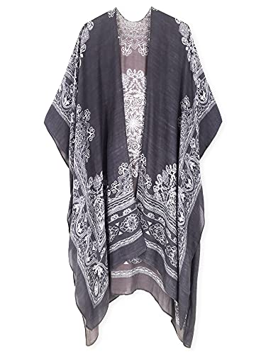 Kimonos for Women Swimsuit Coverups Beach Cover Up Swimwear Cardigan Summer - color: A1 Gray Print