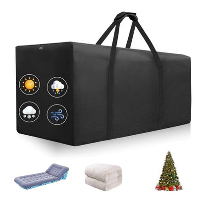 Outdoor Patio Cushion Storage Bag - Waterproof Large Patio furniture Cushion Organizer Storage Bag with Handle and Zipper, 55" L x 24" W x 24" H Big Foldable Duffle Cover - size: 55" L x 24" W x 24"