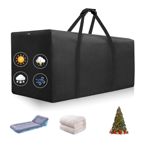 Outdoor Patio Cushion Storage Bag - Waterproof Large Patio furniture Cushion Organizer Storage Bag with Handle and Zipper, 55" L x 24" W x 24" H Big Foldable Duffle Cover - size: 55" L x 24" W x 24"