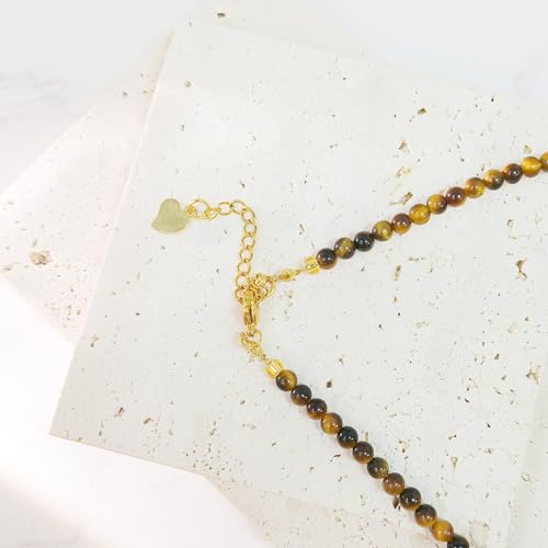 Crystal Pendant Necklaces Healing love Women's Men's choker Obsidian Tiger eye White Crystal Black Gold waterproof dainty Charm stackable statement Cute Stone necklace Unisex - style: TigereyeBeadNecklace