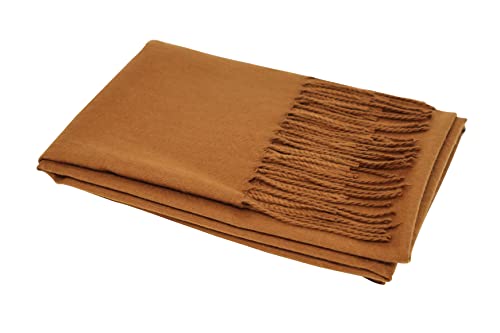 Ocomfly 100% Pashmina Scarf for Women - Premium Womens Scarves - Gift Boxed - Shawls or Wraps - Ultra Soft and Warm - color: Bronze