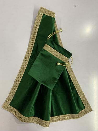SMMS Spiritual Velvet Table Cloth Altar Tarot Spread (Green, Medium- 61cm*61cm/ 24inch*24inch) - color: Green, size: Medium- 61cm*61cm/ 24inch*24inch