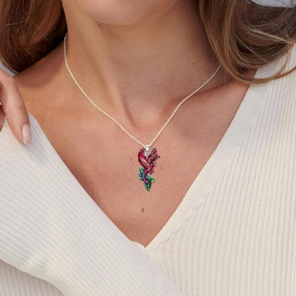 Hummingbird/Phoenix/Owl/Dove/Flamingo/Raven/Blue Jay/Cardinal/Peacock/Eagle/Parrot/Robin Necklace for Women 925 Sterling Silver Bird Pendant Necklace Animal Jewelry Gift for Mother Wife - style: Flying Phoenix Necklace