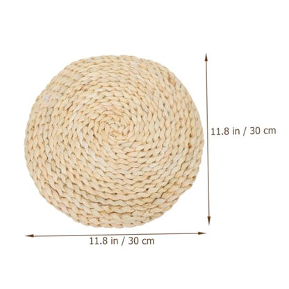 Round Corn Bran Yoga Mat Thickened Meditation Cushion Woven for Meditation Decor