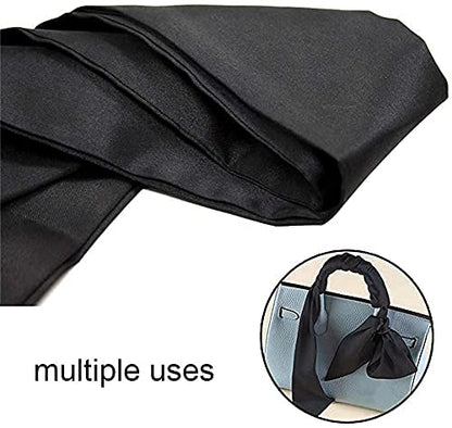 2Pcs Satin Eye Mask Sleep Mask, 157cm/62inch Adjustable Blindfold Soft Satin Eye Covers Gifts for Women for Travel, Nap, Meditation,157cm/62inch(Black) - color: Black