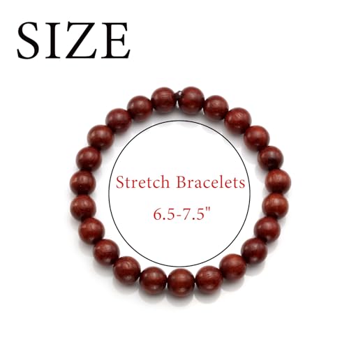 5Pcs Natural Wood Bracelets with Hematite Stone Cross Religious Tibetan Buddhist Christian Style