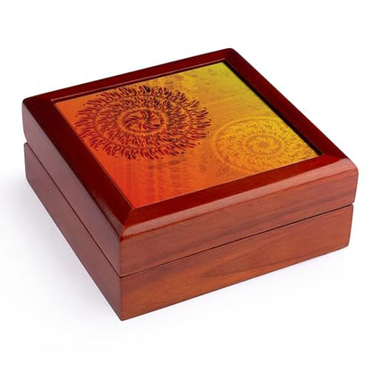 3dRose, Wisdom – Chakra Meditation Medallion – Red Orange Yellow, Jewelry Box 5.5x5.5 inch with 4 inch tile