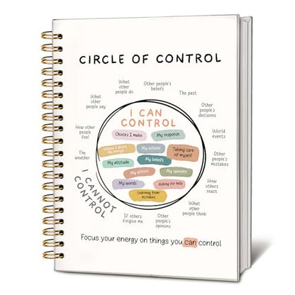 Circle of Control Mental Health Journal, Therapy Journal for Mental Health, Mental Health Counselor Gifts, Mental Health Journal for Women, Hardcover Spiral Notebook 5.5x8.3 Inch - color: Circle Of Control