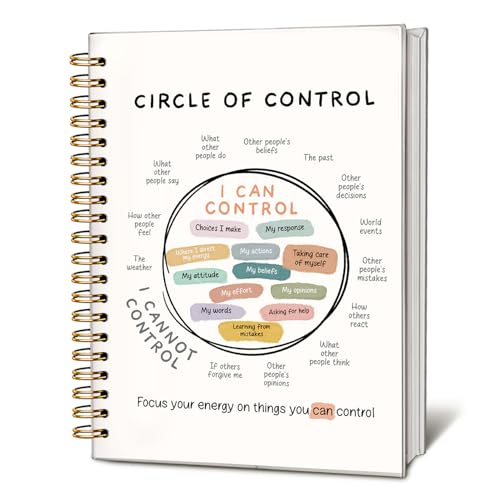Circle of Control Mental Health Journal, Therapy Journal for Mental Health, Mental Health Counselor Gifts, Mental Health Journal for Women, Hardcover Spiral Notebook 5.5x8.3 Inch - color: Circle Of Control