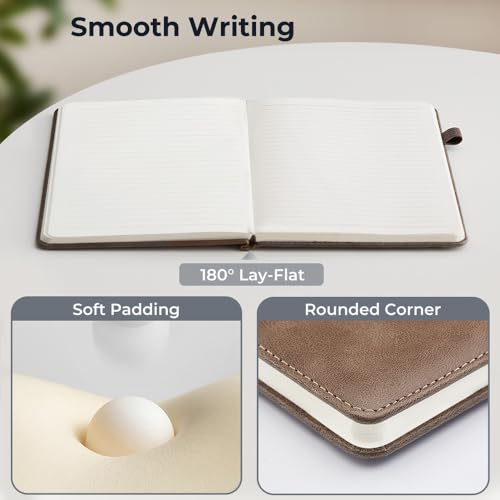 Lined Journal Notebook for Women & Men, Hardcover Leather Journals for Writing, Diary, Note Taking, Work & Travel, A5