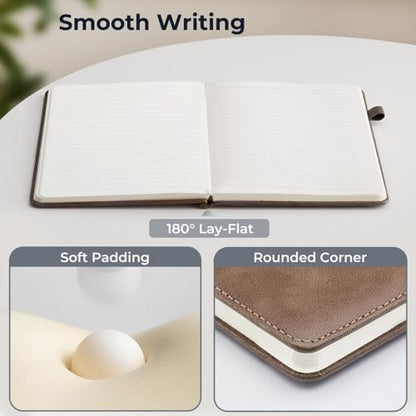 Lined Journal Notebook for Women & Men, Hardcover Leather Journals for Writing, Diary, Note Taking, Work & Travel, A5