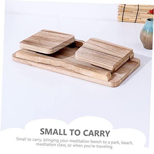 ibasenice Wooden Meditation Stool Portable Zen Kneeling Seat for Comfortable Praying and Meditation Practice Non-Slip Design for Enhanced Stability and Support