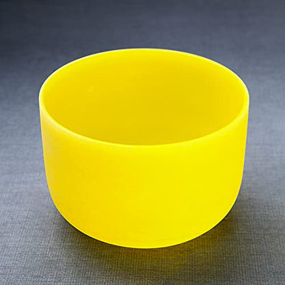 Hye-eun 10 inch E Note 432hz Solar Plexus Chakra Yellow Color Frosted Quartz Crystal Singing Bowl without Carrier Case for Yoga Healing Sound Energy Vibration - color: 10"E 432hz Yellow without bag