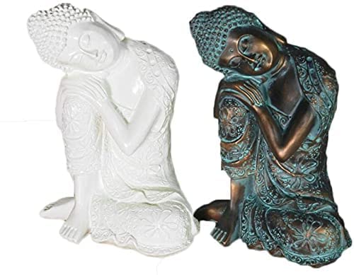 Garden Ornaments Decor Statue Outdoor,Abstract Unique Statue Sculpture Creative Abstract and Creative Desk Decorations Statue,2 Pcs Vintage Sleeping Buddha Statue Resin Modern Art Sculptures