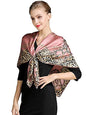 ANDANTINO 100% Silk Scarf 43" Large Square Lightweight Headscarf& Shawl–Women Hair Wraps-With Gift Packed - color: Leopard Print-pink