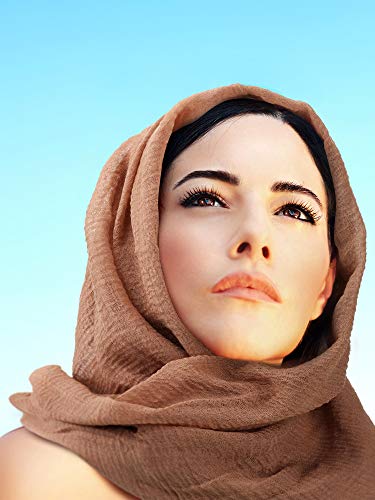 Geyoga 6 Pcs Women Scarf Shawl Hijab Scarves Cotton Crinkle Hijab for Women Blend Shawl Crinkle Wrap Head for Seasons - color: Stylish Colors