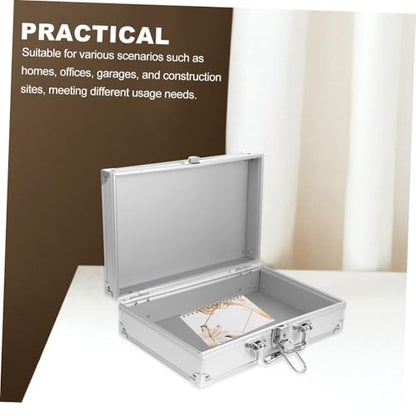 OSALADI Portable Aluminum Alloy Storage Box Tool Boxes for Boys and Girls Compact Briefcase Microphone Holder Aluminum Carry Case