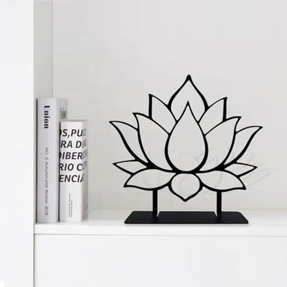Metal Lotus Flower Tabletop Decor, Lotus Abstract Table Decor, Meditation Accessories, Zen Flower Art, Flower Center Pieces Decoration for Table, Spiritual Gifts
