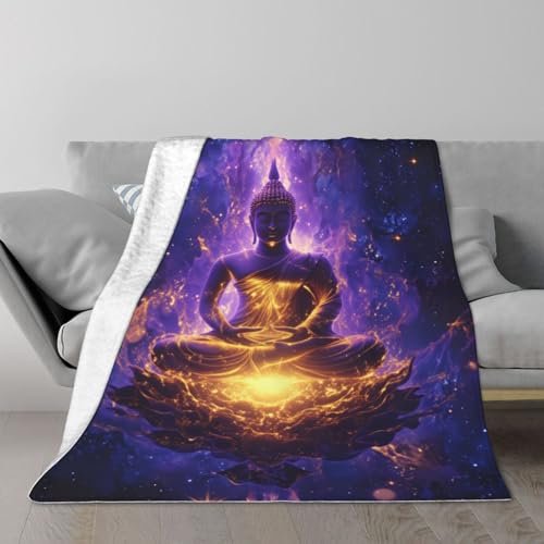 Soft Flannel Fleece Throw Blanket, Buddha Energy Meditation Galaxy Light Cozy Blanket for Couch, Sofa, Living Room, Travel, Warm Gift for Kids Adults - color: Color-3, size: 50"x40"