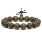 12mm Wooden Bead Bracelet, Natural Gloomy Wood Bead Bracelet, 17 Bead Buddhist Prayer Bead Bracelet, Fashion Hand Served Bead Bracelet, Vintage Wooden Bead Bracelet