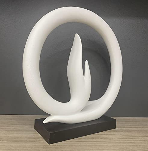 Abstract Buddha Hands Statues,Sandstone Meditating Hands Gesture Sculpture for Yoga,Zen,Home Decor (White)