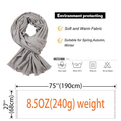 Shawl Wraps for Women Pashmina Shawls and Wraps for Evening Dresses Large Soft Scarf Winter Scarf Wedding Shawl… - color: Light Grey