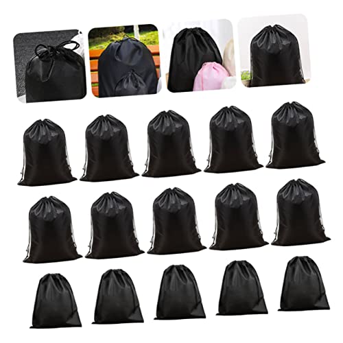 POPETPOP Set of 15 Non-woven Fabric Storage Bags Double Drawstrings Vacuum Storage Pouches Dustproof for Home Outdoor Use