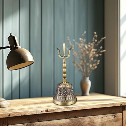 Meditation Bell Handbell Loud Copper Taoist Ritual Polished Instrument Buddhist Bell Prayer Bell Pray Sing Bowl Hand Bell