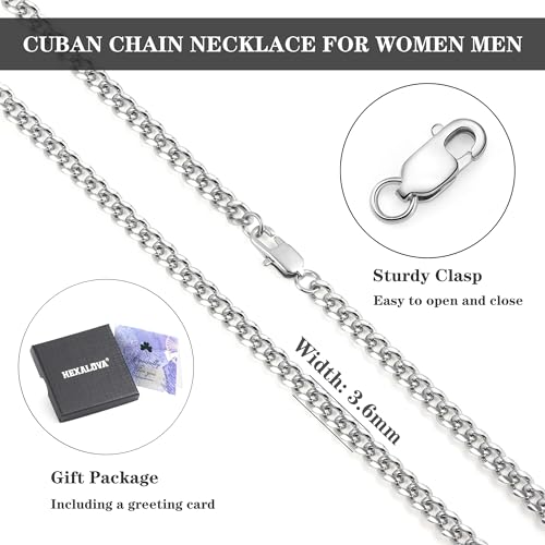 Chain for Men Stainless Steel Cuban Link Chain Necklace Silver Toned Mens Necklaces 18, 20, 22, 24, 26 Inch - size: 26 Inches, style: 3.6mm width-stainless steel