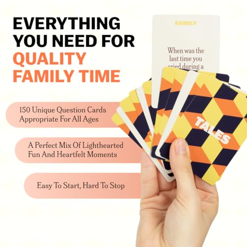 TALES Family Edition 150 Conversation Cards for Family Game Night, Adults, Teens, and Kids, Family Dinners, and Gatherings, Prompts for Meaningful Connections - color: Family Edition