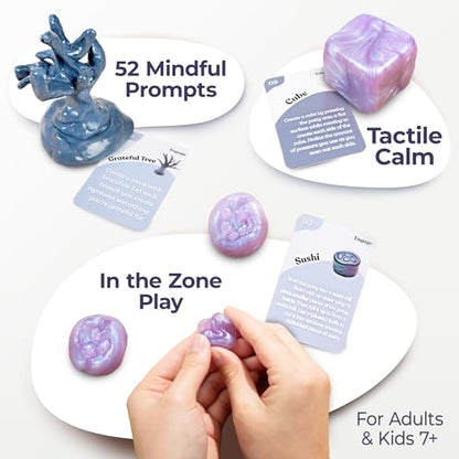 MindSculpt Fidget Putty Set | for Focus & Stress Relief | 52 Guided Calming Exercises | Kids 7+ & Adults | Two 3oz tubs: moldable Silicone Putty, no Drying Out | Mindfulness Gift | Desk Fidget | ADHD - size: MindSculpt Kit