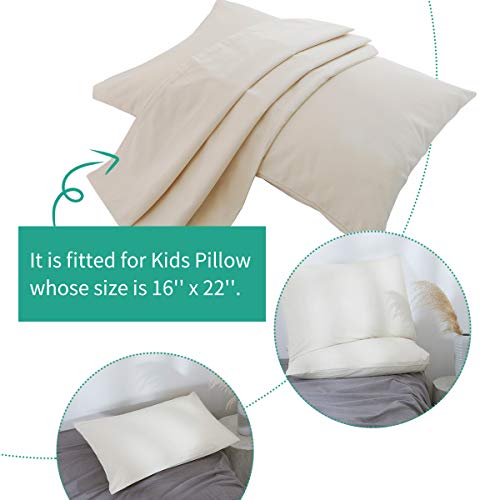 Organic Cotton Pillow Case - One Pack 16"x 22" Kids Pillow Cover - 300 TC Thread Count - Soft, Safe and Hypoallergenic - Off White - size: Organic 16*22